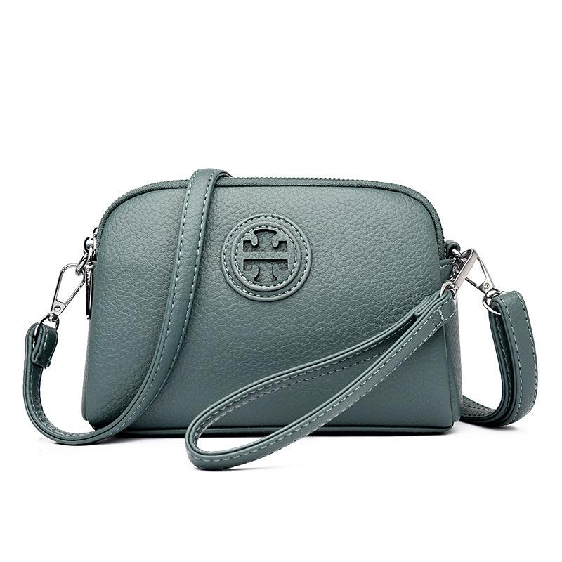 Soft leather mini bag, mother bag, women's mobile phone bag, multi-layer wrist bag, shoulder messenger bag.