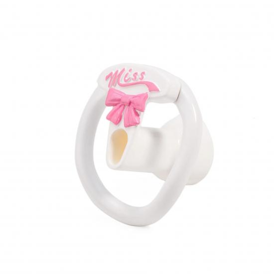 Bow Pink Negative Inverted Plastic Femboy Chastity Cages Male Chastity Device Penis Lock Sex Toys for Men Pet BDSM