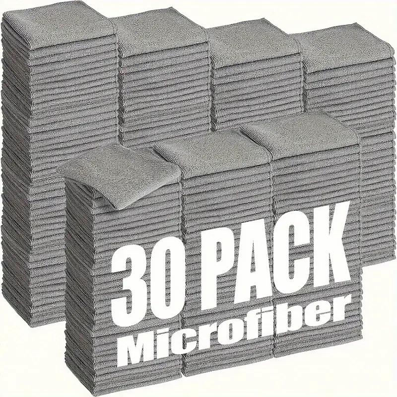 

30-100pcs Gray Microfiber Cleaning Cloths Household Car Towels Car Washing Glass Cleaning Absorbent Soft Durable Home Kitchen