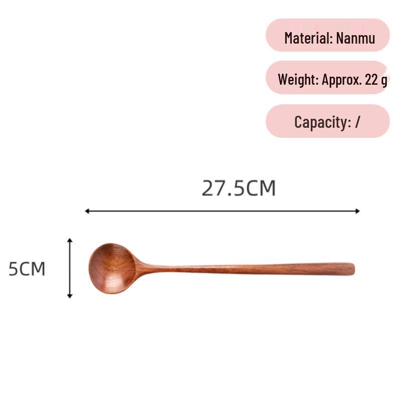 

Japanese Lacquered Wood Soup Spoon with Thickened Round Handle
