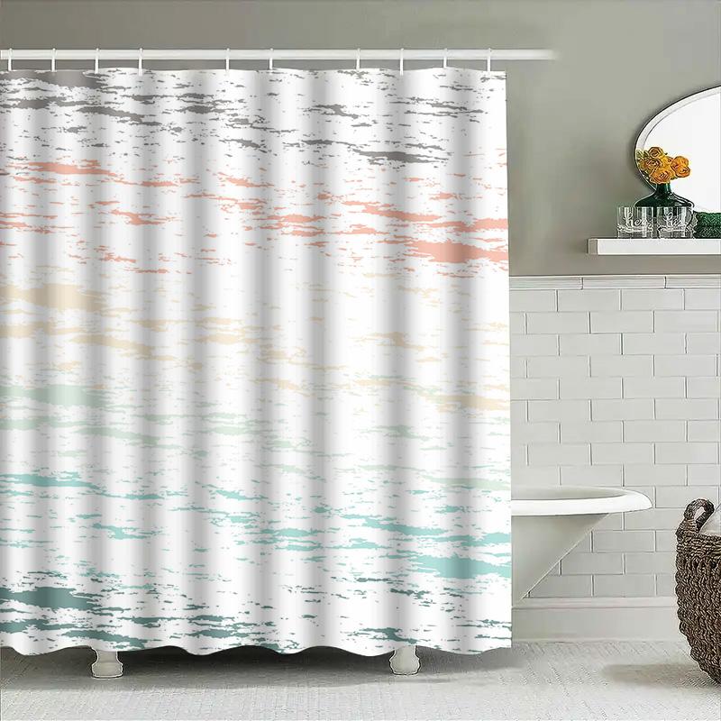 Fashionable Shower Curtain With Waterproof Print Modern Home Decor Item For Bathrooms Easy Installation And Maintenance Availabl