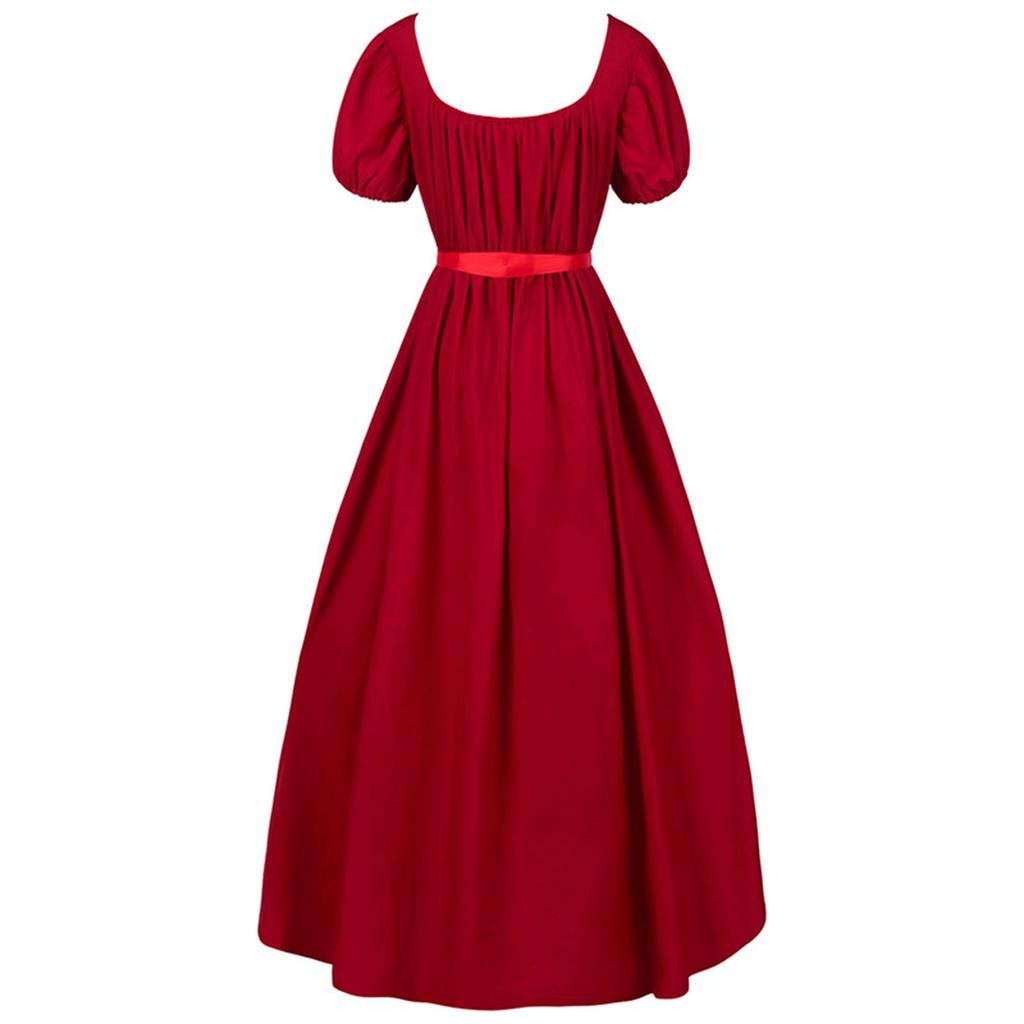 Gothic Dresses For Women Fashion Gown Vintage Dress Short Sleeve Cosplay Party Evening Night Formal Long Dress