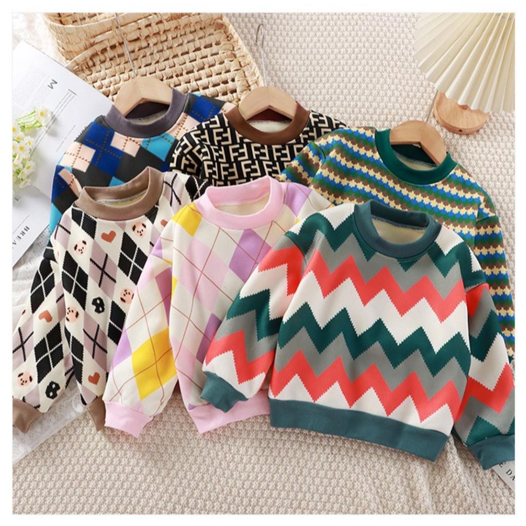 Children, Velvet, T-shirt, Boys', Thickened, Sweater, Girls', Warm Hoodie, Children's Clothing