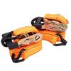 HFS(R) Ratchet Strap, Cargo Tie-Down Strap, 2-Pack, Breaking Strength 1.35t, Easy to Use, Multi-Purpose, for Moving, Pulling, and Transport (Orange, 3