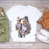 Women Cartoon Momlife Mom Mother Boy Girl Print Mother Lady T Shirts Top T Shirt