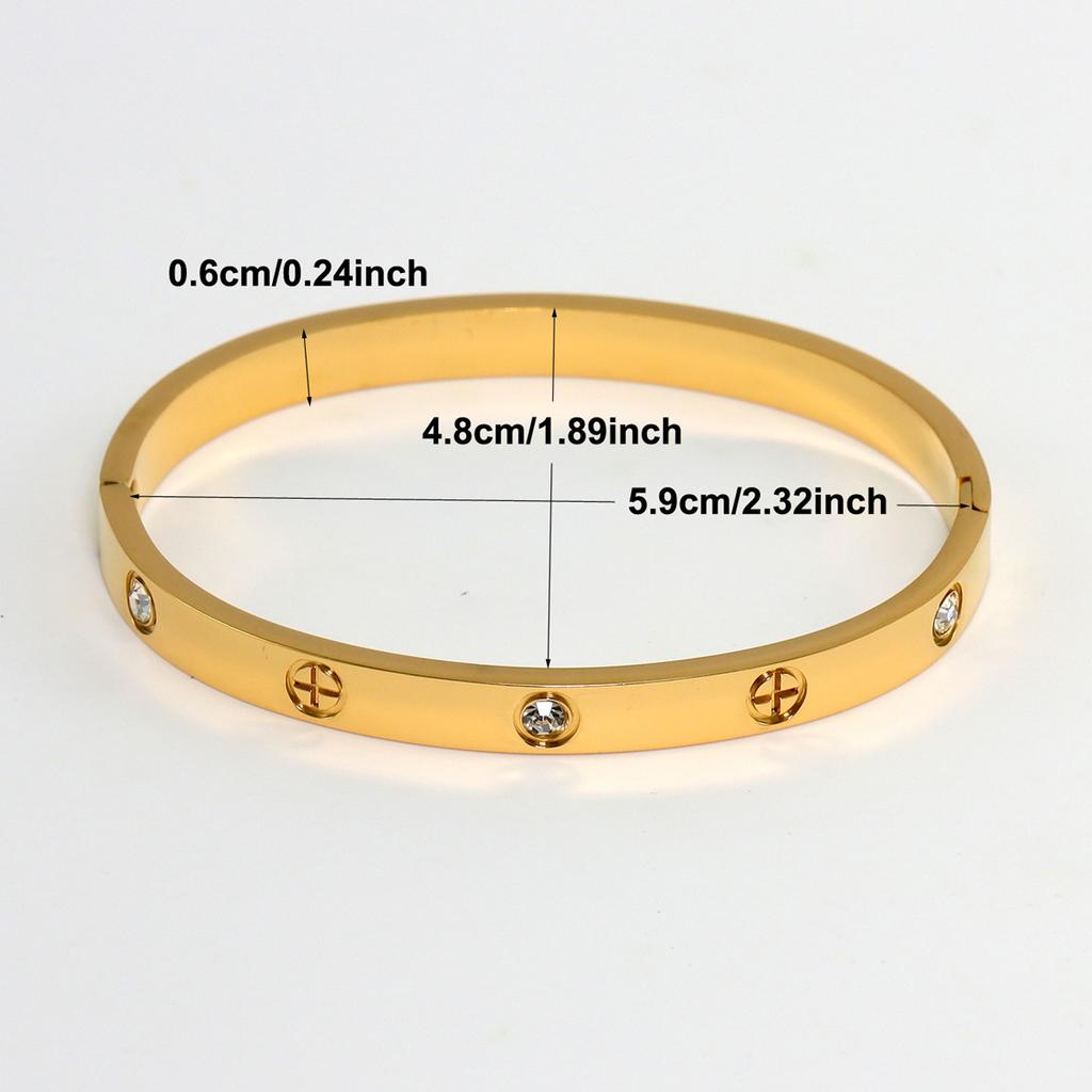 3Pcs/Sets Stainless Steel Clover Flower Cross Nail Bracelet for Women Leisure Wedding Jewelry Party Holiday Valentine's Day Gift