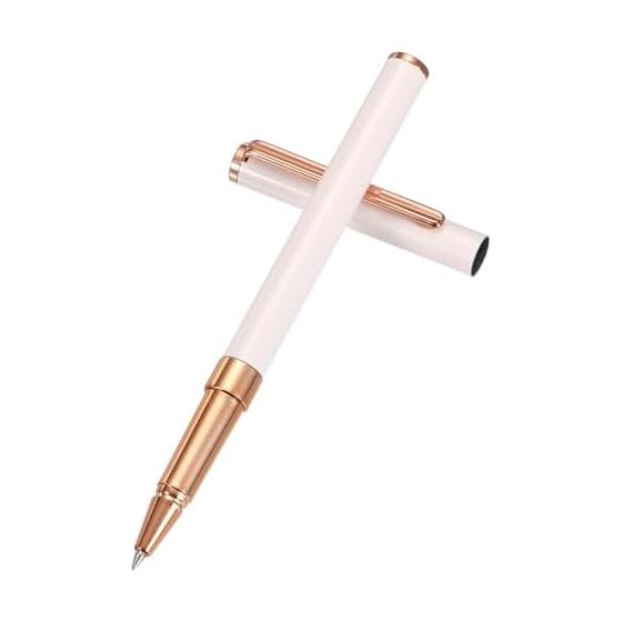 PATIKIL Luxury Metal Rollerball Pen, 0.5mm Black Ink, Premium Craftsmanship Gift for Men & Women, Office Signature Writing, Rose Gold, Lightweight