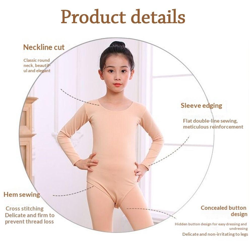 Fashion Winter Ballet Dance Thermal Underwear Warm Nude Color Dance Tights Elastic Figure Skating Yoga Bodysuit