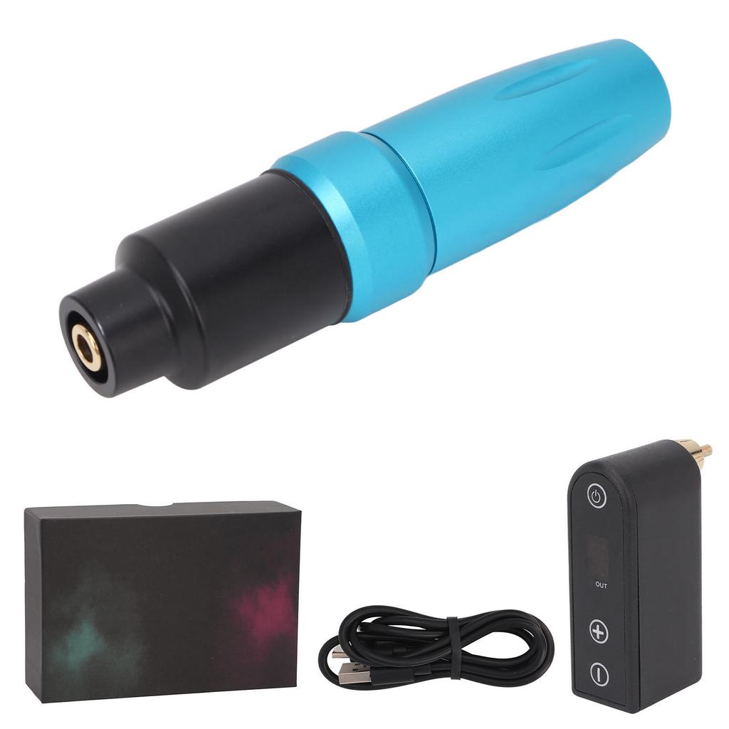 Professional Aluminum Alloy RCA Rotary Tattoo Pen Machine with Wireless Tattoo Power Supply for