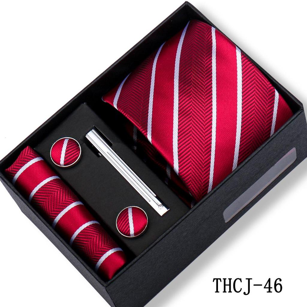 Men's 4-Piece Tie Gift Set for Business, Wedding, and Formal Wear.