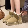Sněhule bavlněné boty dámské vínové všestranné zateplené teplé sněhule 2025 zima nové sametové zateplené bavlněné boty