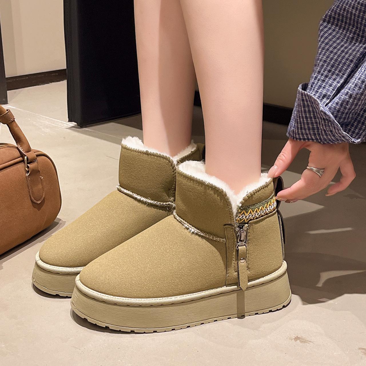 

Зимние ботинки хлопковые туфли женские бордовые универсальные утолщенные теплые зимние ботинки 2025 зима новые набивные утолщенные хлопковые ботинки 36