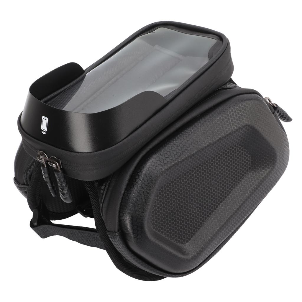 Bike Frame Bag PU Leather Waterproof Transparent Sun Visor Side Bags Stable Durable Bike Phone Bag