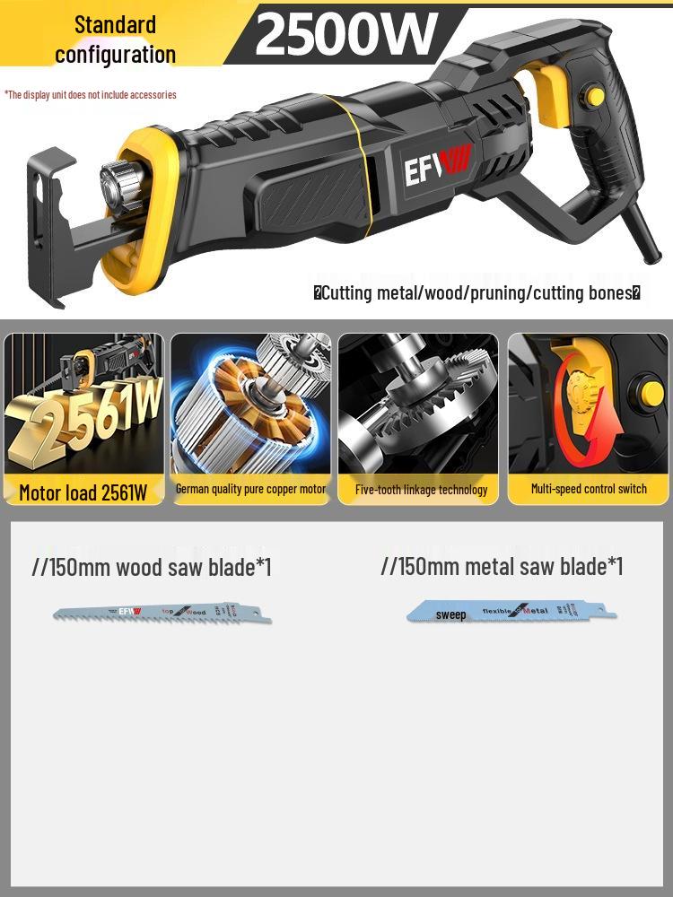 Universal Electric Reciprocating Machete Saw for Wood, Steel, Bone, and Walls