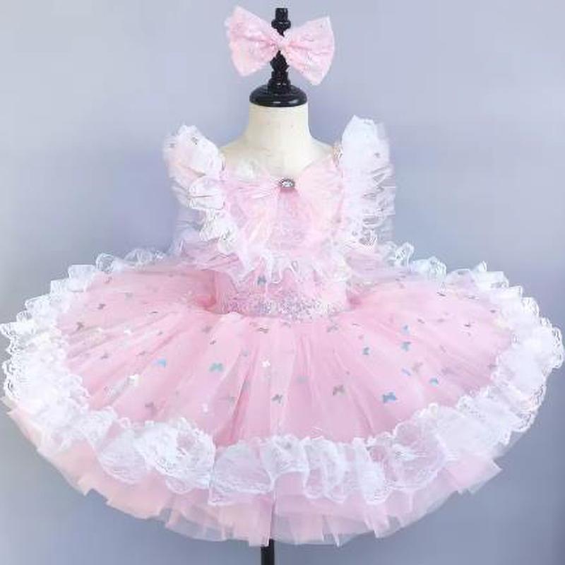 

Детское балетное платье для девочек, платье принцессы с пайетками, балетная пачка, костюм для вечеринки и танцев 120cm розовый