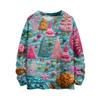 Women's Fashion Casual Long Sleeve Christmas Printed Round Neck Knitted Top