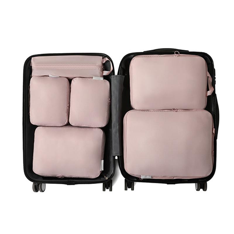 6Pcs Travel Compression Packing Cubes Bag Waterproof Handheld Clothe Separation Storage Bag Portable Suitcase Clothes Organizers