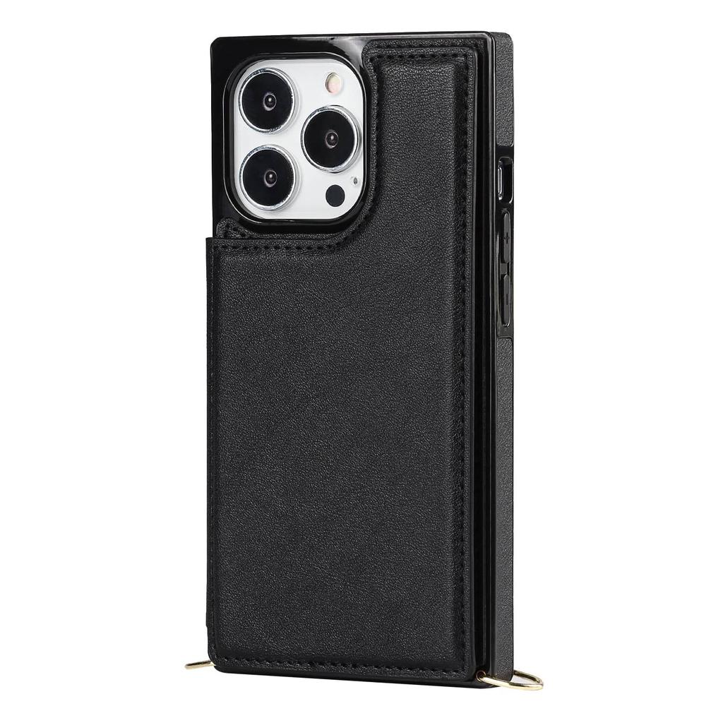Crossbody Wallet Case for iPhone 14 13 12 11 Pro Max 13 Mini SE 2025 X XS Max XR with Card Slot Holder, Magnetic Flip Folio Case