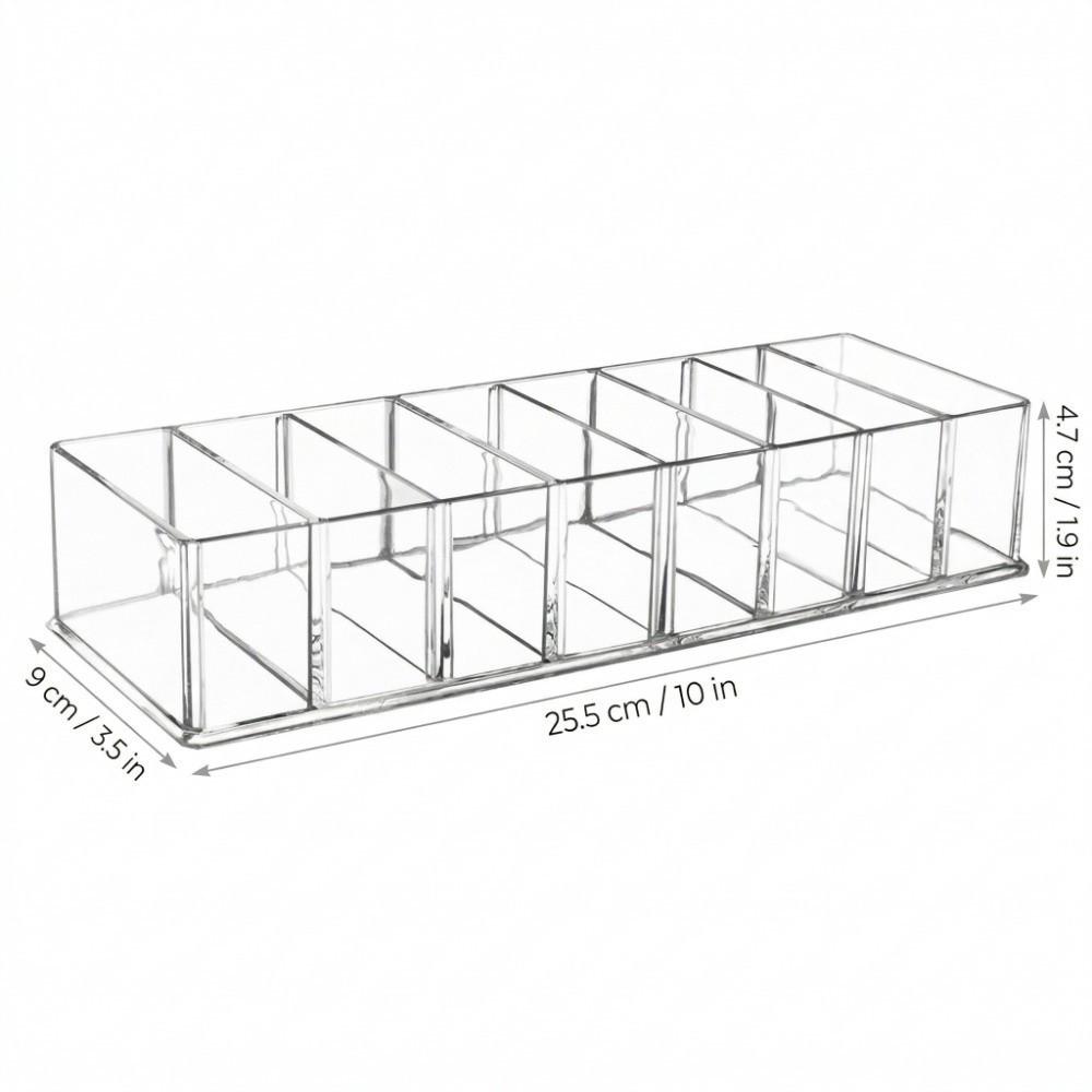 Clear Makeup Organizer 8 Compartments Cosmetic Display Holder Cosmetic Storage Box  Vanity