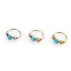Turquoise Beaded Ear Bone Nail Copper Geometric Nose Rings Clips Lip Body Piercing Stud Earring Jewelry
