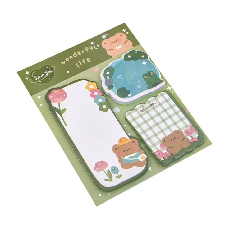 60 Sheets Funny Animal Note Pad Adhesive Notes Paper Pocket Memo Pad Reminder On Book Journal Notebook Planner Calender