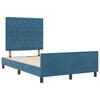 Box Spring Bed with Headboard Dark Blue 120 x 200 cm Velvet