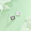 925 Sterling Silver Four-Leaf Clover Stud Earrings - Elegant, Simple, and Luxurious Design for Women.