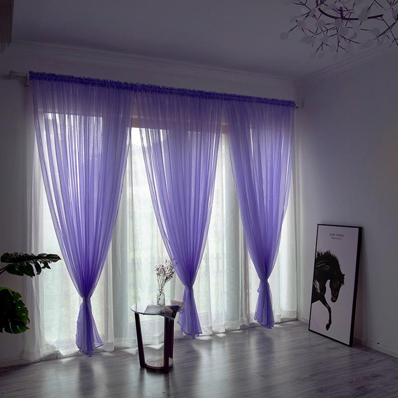 2026 New Solid White Tulle Sheer Curtains for Living Room Decoration Curtains for The Room Bedroom Kitchen Curtains 20 Colors