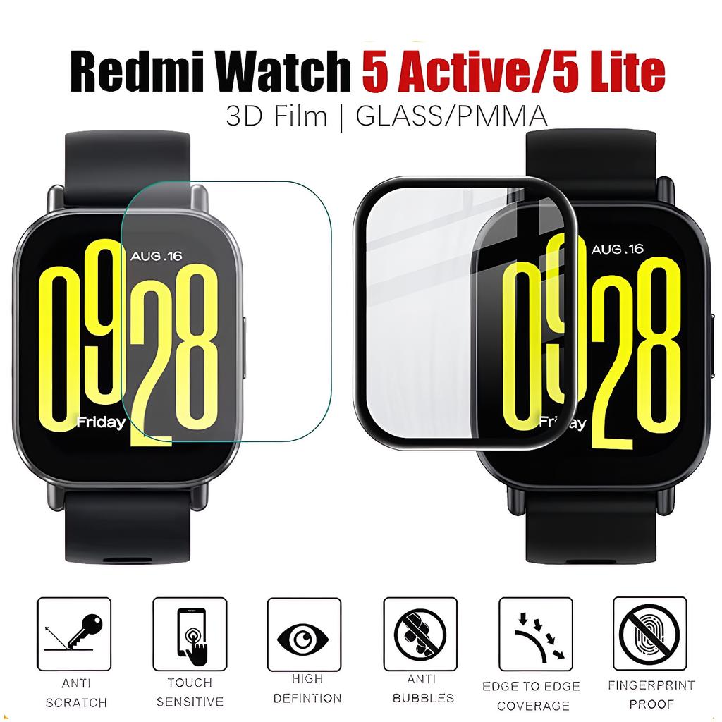 Tempered Glass Film For Redmi Watch 5 Active/5 Lite Smartwatch Accessories HD Hydraulic Redmi Watch5 active Screen Protector