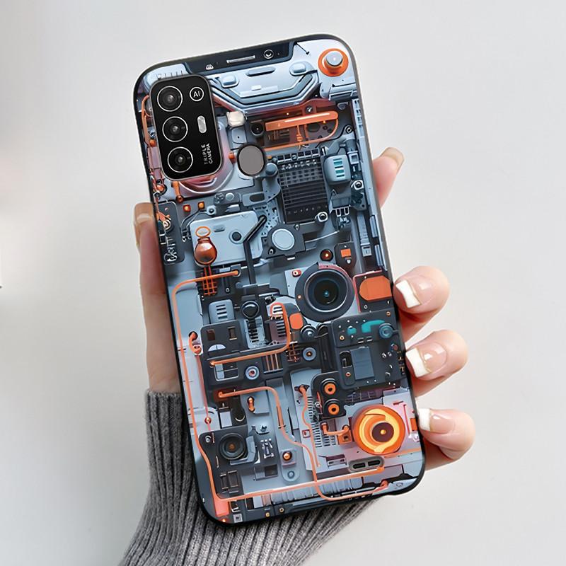 Für ZTE Blade A52 Hülle Für ZTE BladeA52 Rückabdeckung Silikon Weich Schwarz TPU Luxus Drache Niedlich Cool Jungen Mädchen Stoßfänger Handyhülle