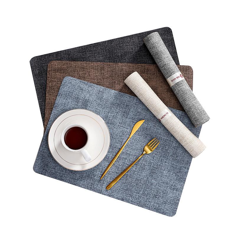 Leather placemat ins wind cloth pattern creative placemat waterproof and oil-proof table mat Nordic style western food pressure insulation mat