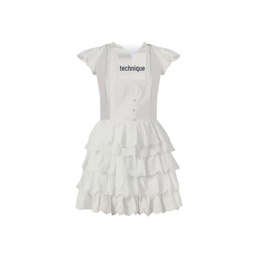 

Puff Sleeve Cake Dress: Women s Casual Korean Style Slimming Princess Dress for Early Autumn S (up to 45 kg)