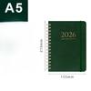 2026 Planerare - Veckovis och Månadsvis Planerare, A5 Storlek, Hårda Omslag Grön