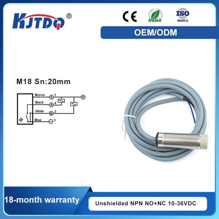 M18 Unshielded 2 Wire 3Wire Sn 12mm IP67 Distance Inductive Proximity Sensor Switch With CE High Precision 110v 220v 230v