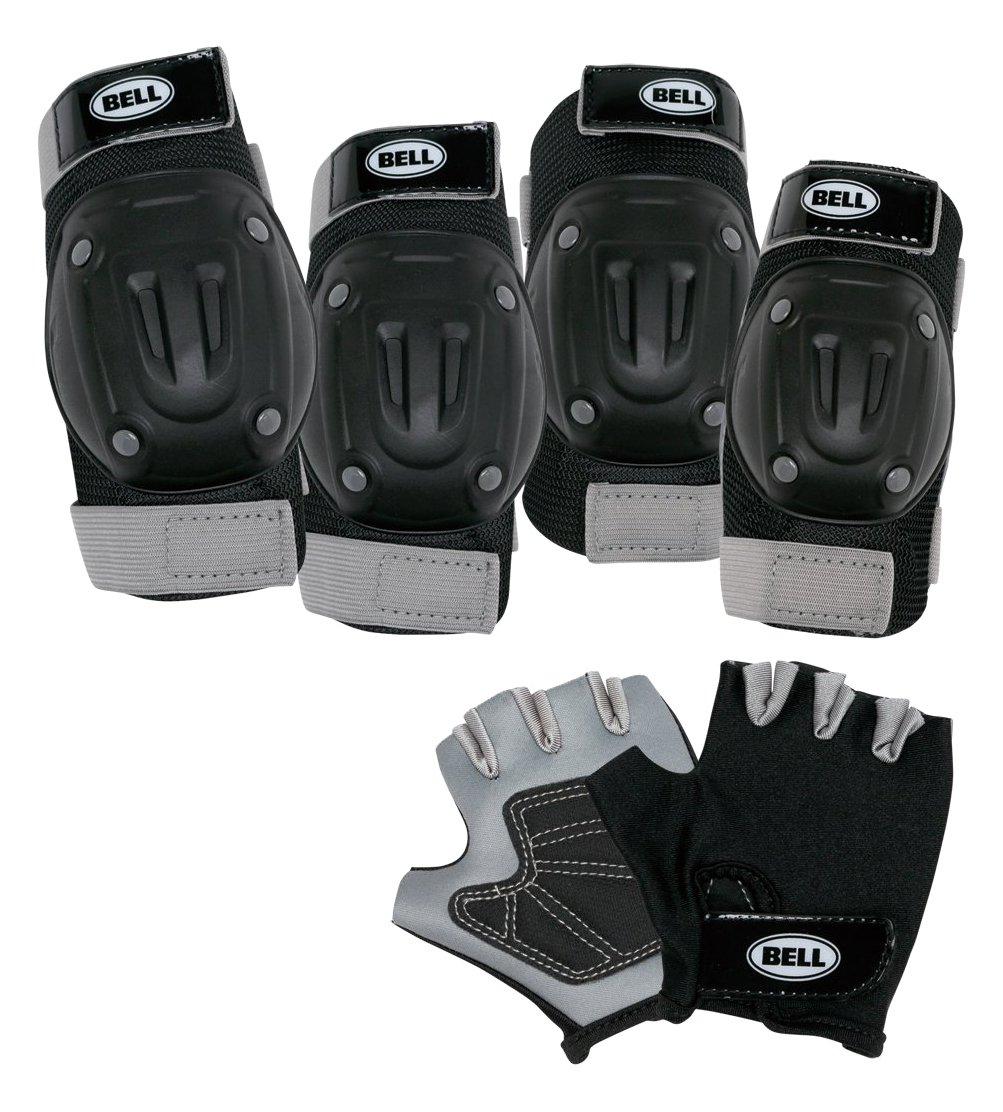 

BELL Kick Bike Bicycle Helmet with Protector and Street Shred Pad Set, Black, 7084715