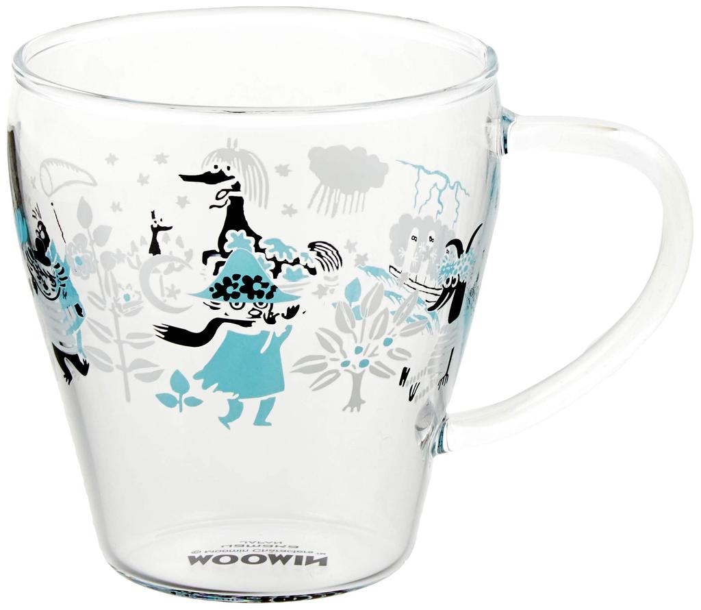Yamaka Shoten MOOMIN Glass Moomin Nordic Day Wedding Made in Heat-Resistant Mug, Snufkin, Approx. 330ml, Merchandise, Style, Mother's Gift, Tableware,