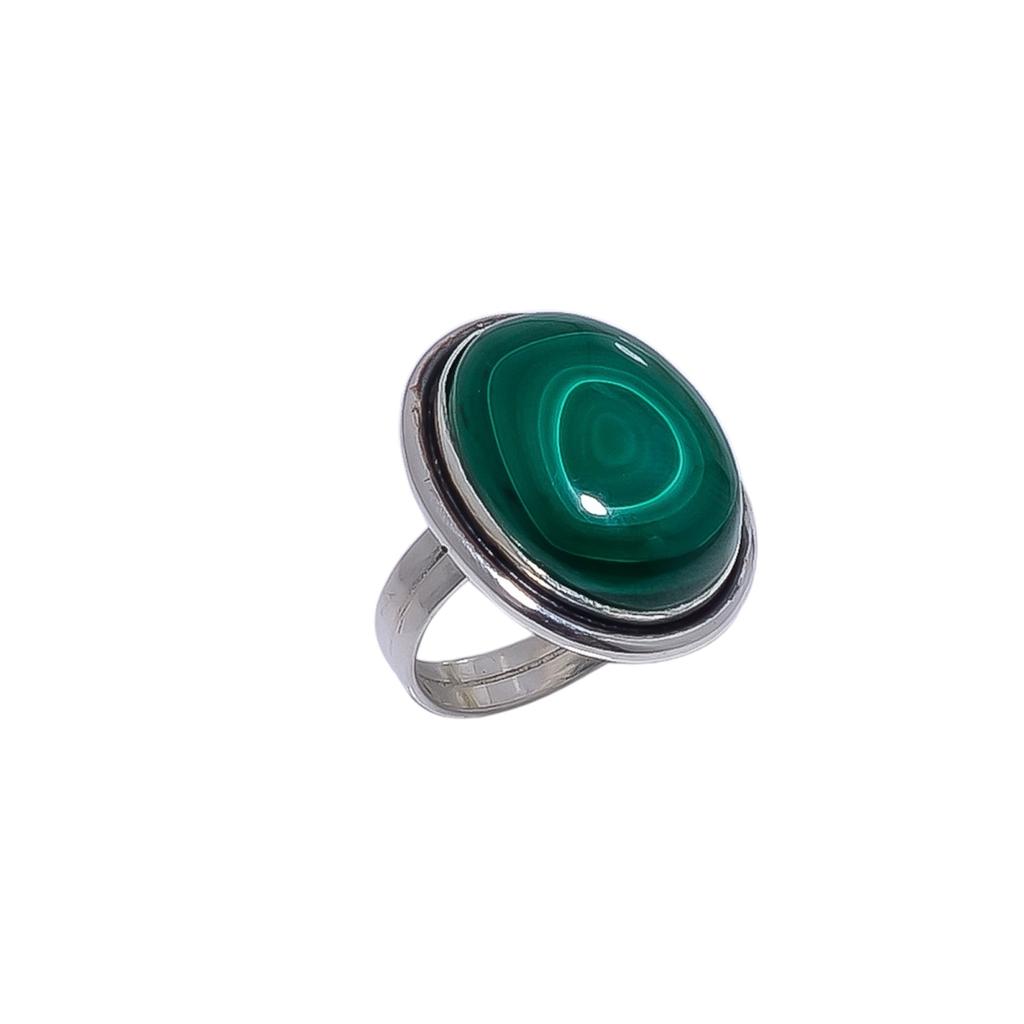 Malachite - Congo Gemstone 925 Sterling Silver Ring V8514, Green Ring, Oval Ring, Valentin's Day Gift, Gift For Her, Birthday Gift, Handmade Jewelry,