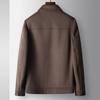 Men's 2025 Short Lapel Wool Jacket with Detachable Goose Down Liner - Light Luxury for Middle-aged & Youth, Warm Business Outerwear