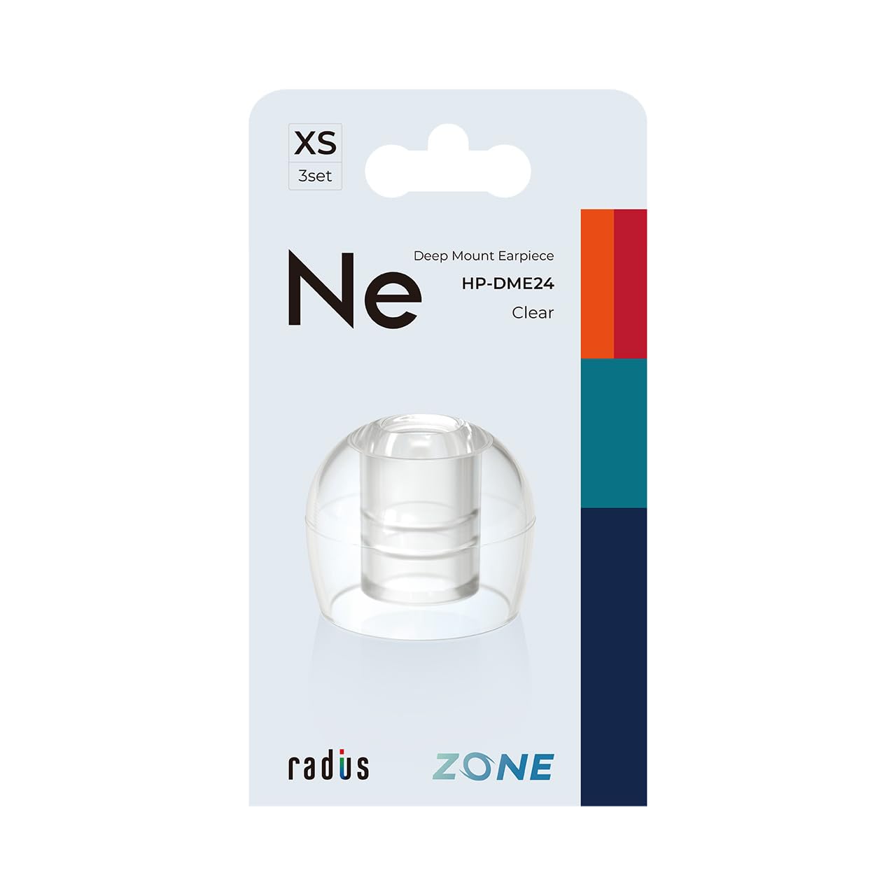 

Radius HP-DME2 Deep Mount Earpieces Medical Grade Superior Fit Enhanced Bass Power High Sound Isolation Clear XS Size 3-Pack HP-DME24CL