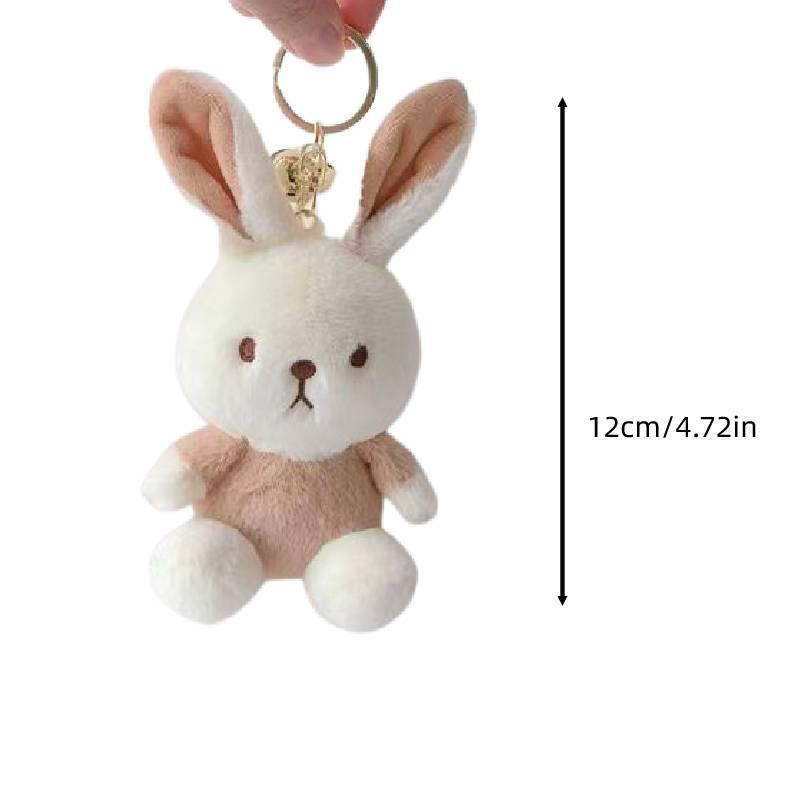 Porte-clés en peluche Lapin Thé au Lait avec un matériau en peluche courte pour cadeau d'adolescent