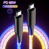 Type-C/USB to Type-C Fast Charging RGB Breathing Cable for iPhone 16/15 Samsung S23 S22 Xiaomi 14 13Pro K60