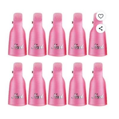 Gel Nail Soak Off Removal Clips 10pcs Pink Nail Polish Remover Clips
