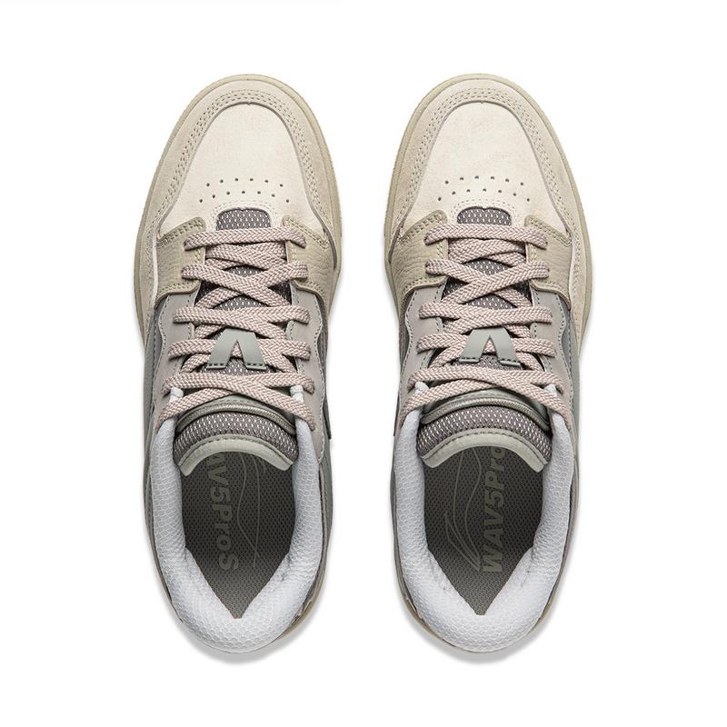 Li Ning Versatile Trendy Non-Slip Durable Low-Top Skate Shoes Women Sneakers Gray AEPU048-5