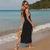 Summer Women Sexy Hollow Out Transparent Knitted Sweater Long Midi Beach Holiday Pullover Dresses