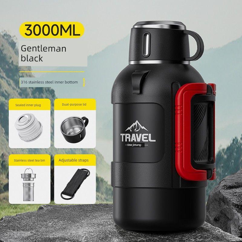 Short Stout Large Capacity Vacuum Cup Tea Water Separation Teapot 316 Stainless Steel Water Kettle Outdoor Car Kettle