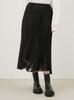 Sheer pleated skirt with elastic waist and ribbon 09WFS251036BLK0