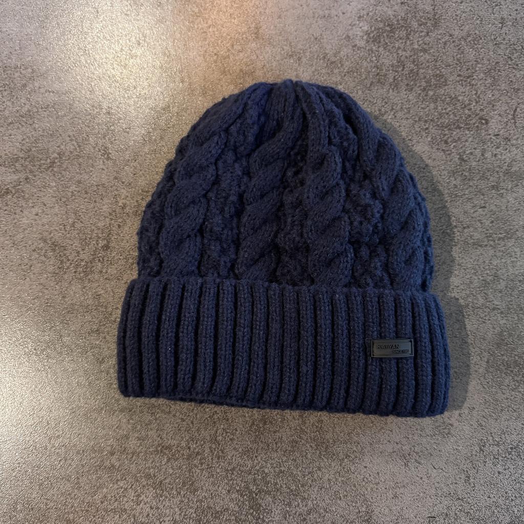 Knit Hat Simple With Embroidered Letters Warm Solid Color For Casual Wear