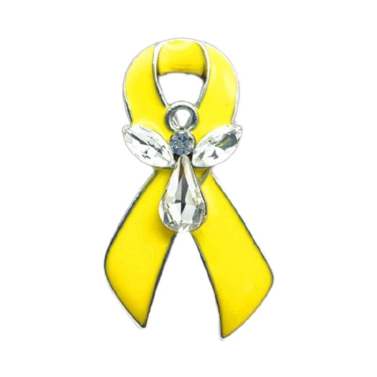 Individualized Angel Ribbon Pin Stylish Yellow Ribbon Angel Brooch Accessory Unique Collar Pin for Fashion Lovers 1 жёлтый