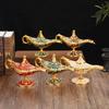 Colorful Metal Elf Magic Lamp Retro Wishing Oil Lamp Pot Incense Burner Home Decoration Series Souvenir Office Ornament