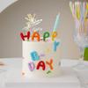 1 Set Happy Birthday Cake Topper Colorful Letters Insert For Cupcake Dessert Decoration Kids Birthday Party Decor Baking Tools